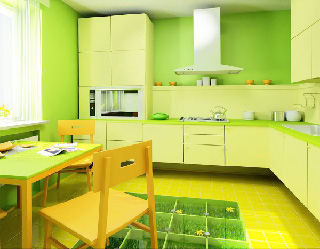кухня в зелёном цвете