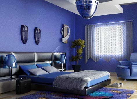 спальня в блакитних відтінках